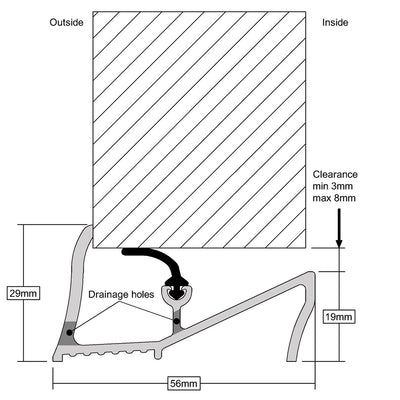 Other Door Hardware: Lowline Threshold Seal (914mm) Aluminium by Astroflame (ASTRO-ADRDLLA/914)