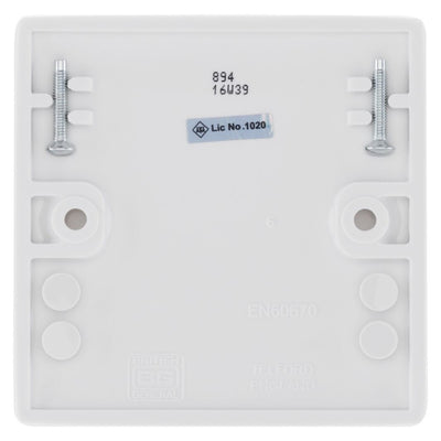 BG 894 Moulded Round Edge | White | 1 Gang Blank Plate