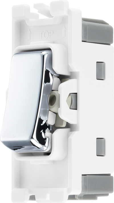 BG RPC12 Nexus Grid Polished Chrome 20AX 2 Way 1 Pole Switch Module