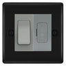 BG Nexus Matt Black 2 Way Light Switch & 13A Fused Spur Plate | Grey Insert