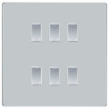BG Polished Chrome Screwless 6 Gang Intermediate Light Switch Custom Grid Switch with Back Box Included