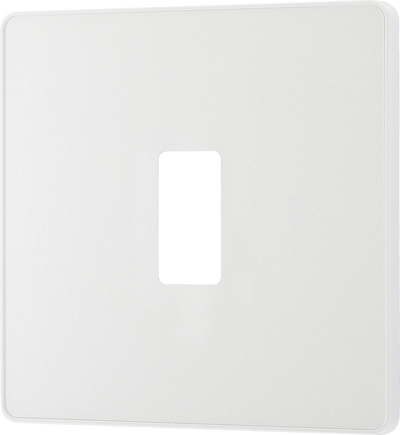 BG RPCDCL1W Evolve Grid Pearlescent White 1 Module Square Front Plate - White Trim