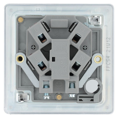 BG Screwless Polished Chrome 13A Unswitched Fused Connection Unit FPC54 with 35mm Steel Back Box