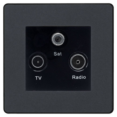 BG Evolve Matt Grey TV/FM/SAT Socket PCDMGTRIB by BG Evolve (BG-PCDMGTRIB)