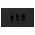 BG Evolve Matt Black 3 Gang Switch 1x Trailing Edge LED Dimmer 2x Intermediate Custom Grid Switch