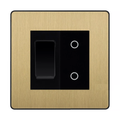 BG Evolve Satin Brass 2 Gang Custom Switch 1x 2 Way 1x Master Touch Dimmer