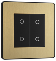 BG Evolve PCDSBBTS1B Satin Brass 1 Gang Outlet-Black Insert by British General (BG-PCDSBBTS1B-Shopify-SA_1)