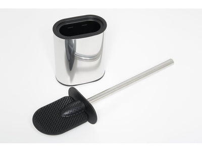 Corby Sana Toilet Brush & Holder in Polished Steel & Black by Corby of Windsor (Corby-25728)