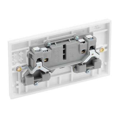 BG 924 Moulded Square Edge | White | 2 Gang 13A Unswitched Socket by British General (BG-924)