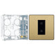 BG Evolve Satin Brass Single Secondary Touch Dimmer Switch PCDSBTDS1B with 35mm Steel Back Box
