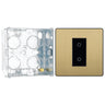 BG Evolve Satin Brass Single Secondary Touch Dimmer Switch PCDSBTDS1B with 35mm Steel Back Box