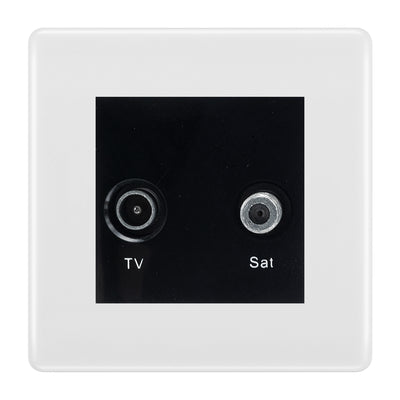BG White Moulded TV & Satellite Socket NWMTVSATB by British General (BG-NWMTVSATB)