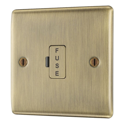 BG Nexus Antique Brass 13A Unswitched Fused Connection Unit NAB54 with 35mm Steel Back Box