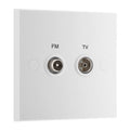 BG 966 Moulded Square Edge | White | 2 Gang Diplex TV and FM Socket