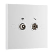 BG 966 Moulded Square Edge | White | 2 Gang Diplex TV and FM Socket by British General (BG-966)