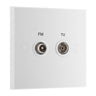 BG 966 Moulded Square Edge | White | 2 Gang Diplex TV and FM Socket by British General (BG-966)