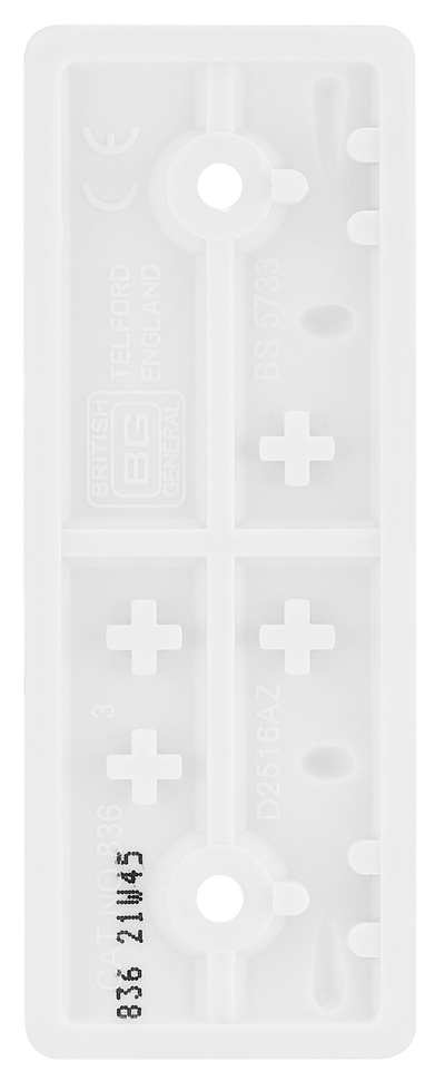 BG 836 Moulded Round Edge | White | 1 Gang Architrave Blank Plate by British General (BG-836)