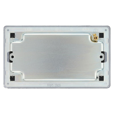 BG Screwless Matt Black Double Blanking Plate FFB95 with 25mm Steel Back Box