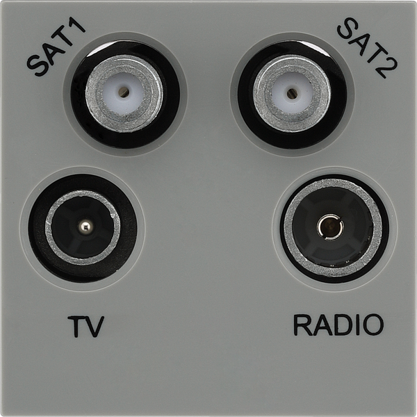 BG Nexus Grey EMTVFMSAT2G Quadplexed SAT1/ SAT2/ TV/ FM DAB Outlet Euro Module