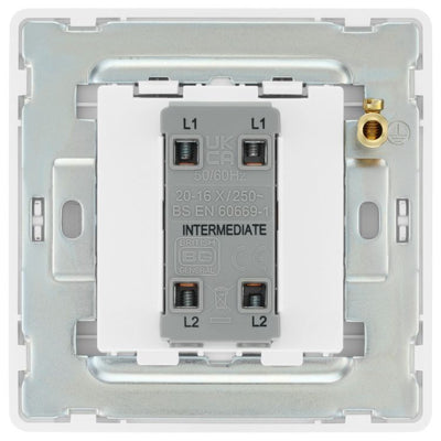 BG Evolve Pearlescent White Intermediate 20A Edge to Edge Rocker Light Switch | PCDMB13EW by British General (BG-PCDCL13EW)