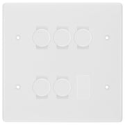 BG White 5 Gang Trailing Edge LED Dimmer Light Switch 2 Way Custom Switch by British General (BG-NEXUS-WM-5G-CUSTOM-5xDIMMER-2WAY)