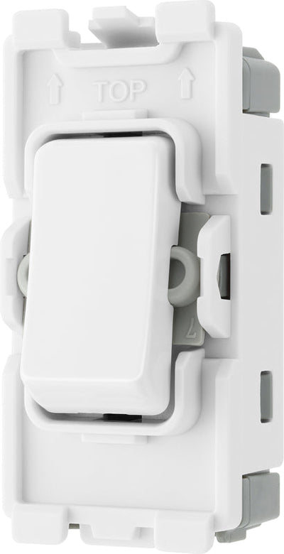 BG RPCDW13 Evolve Grid White 20A 20AX Intermediate 1 Pole Switch Module by British General (BG-RPCDW13)