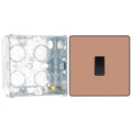BG Evolve Polished Copper 1 Gang 20A 16AX Intermediate Light Switch PCDCP13B with 35mm Steel Back Box