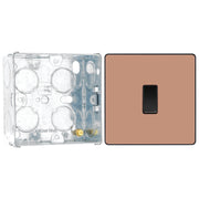 BG Evolve Polished Copper 1 Gang 20A 16AX Intermediate Light Switch PCDCP13B with 35mm Steel Back Box