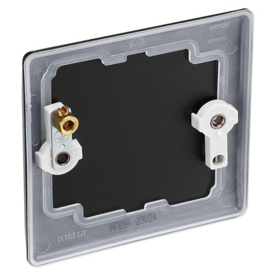 BG Nexus Matt Black Single Blanking Plate NFB94 with 35mm Steel Back Box