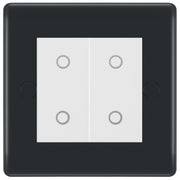 BG Part M 2 Gang Switch Double Master Touch Dimmer Graphite - White