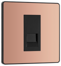 BG Evolve PCDCPBTM1B Polished Copper 1 Gang Master Telephone Outlet - Black Insert