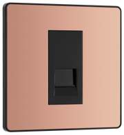 BG Evolve PCDCPBTM1B Polished Copper 1 Gang Master Telephone Outlet - Black Insert by British General (BG-PCDCPBTM1B-Shopify-SA_1)
