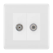 BG White Moulded TV & Satellite Socket NWM65W by BG Nexus (BG-NWM65W)