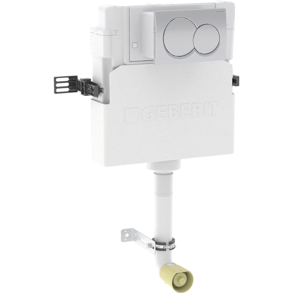 Geberit Alpha Concealed Cistern & Alpha01 Round Flush Plate - 109.014.21.1