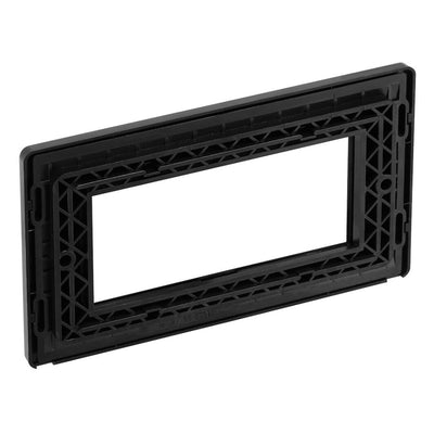 BG Evolve Black Chrome 4 Gang Secondary Telephone Socket, Screw Terminal - Black Insert