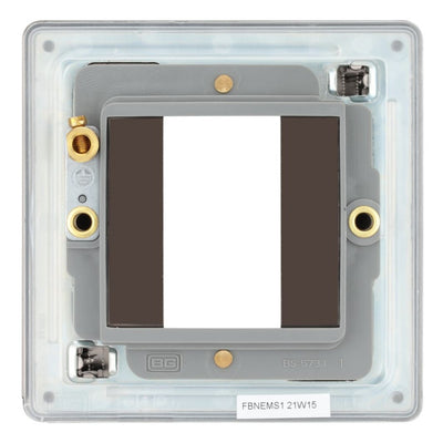 BG Flatplate Screwless Black Nickel 20AX 2 Way Emergency Lighting Test Key Switch - Key Included - Black Insert
