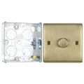 BG Nexus Antique Brass 200W 2 Way Single Trailing Edge Dimmer Switch NAB81 with 25mm Steel Back Box