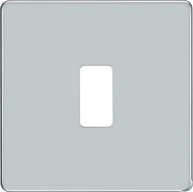 BG RFPC1 Nexus Screwless Grid Polished Chrome 1 Module Front Plate