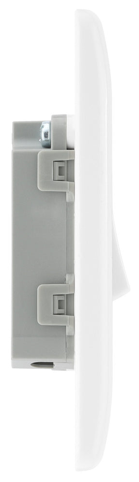 BG 812 Moulded Round Edge | White | 1 Gang 10AX 2 Way Plate Switch by British General (BG-812)