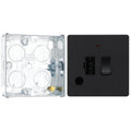 BG Evolve Matt Black 13A Flex Outlet Neon Switched Fused Connection Unit PCDMB52B with 25mm Steel Back Box