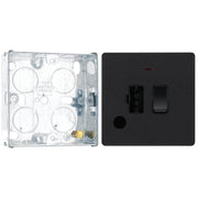 BG Evolve Matt Black 13A Flex Outlet Neon Switched Fused Connection Unit PCDMB52B with 25mm Steel Back Box