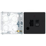 BG Evolve Matt Black 13A Flex Outlet Neon Switched Fused Connection Unit PCDMB52B with 25mm Steel Back Box