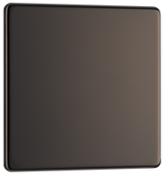 Newlec British General FBN94 Nexus Flatplate Screwless Black Nickel 1 Gang Blank Plate by Newlec (NEWLEC-BG-FBN94-Shopify_1)