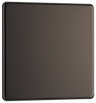 Newlec British General FBN94 Nexus Flatplate Screwless Black Nickel 1 Gang Blank Plate by Newlec (NEWLEC-BG-FBN94-Shopify_1)