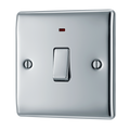 BG NPC31 Nexus Metal Polished Chrome 1 Gang 20A 2 Pole Neon Switch