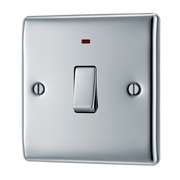BG NPC31 Nexus Metal Polished Chrome 1 Gang 20A 2 Pole Neon Switch by British General (BG-NPC31-Shopify-SA_1)