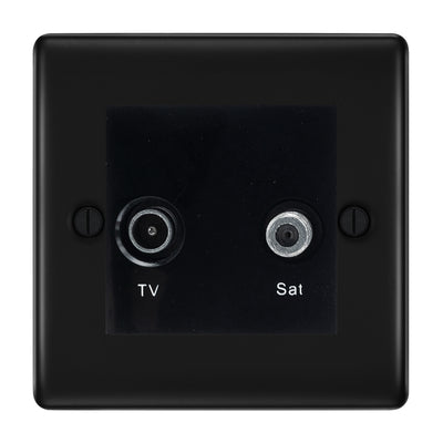 BG Nexus Metal Matt Black TV & Satellite Socket NFBTVSATB by British General (BG-NFBTVSATB)