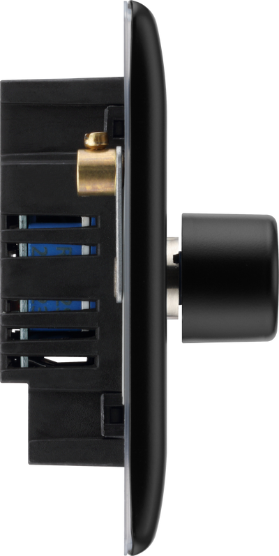 BG NFB84 Nexus Metal Matt Black 4 Gang 200W 2 Way Push On-Off Intelligent LED Dimmer Switch