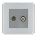 BG Flatplate Screwless Polished Chrome TV & Satellite Socket FPC65G