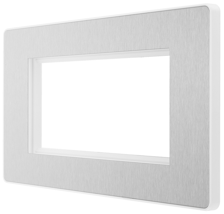 PCDBSEMR4W Side - The Euro Module range from British General combines plates and interchangeable modules so you can configure your own bespoke switches and sockets.